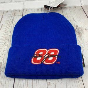 Vintage Cuffed Dale Jarrett #88 Nascar Hat Beanie Cap Blue New Men